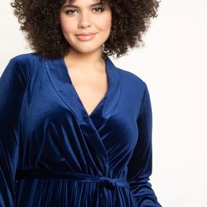 ELOQUII Velvet Wide Leg Jumpsuit